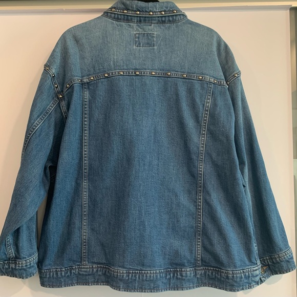 Excellent Condition, Kate Spade Oversized Denim Studded Jean Jacket, Size Large - Picture 10 of 16